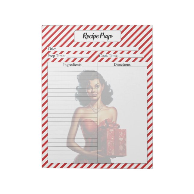 Candy Cane Christmas Notizblock (Rotiert)
