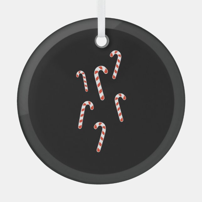 Candy Cane Christmas Ornament Aus Glas (Vorderseite)