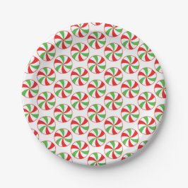 Candy Cane Christmas Party Paper Plates Pappteller