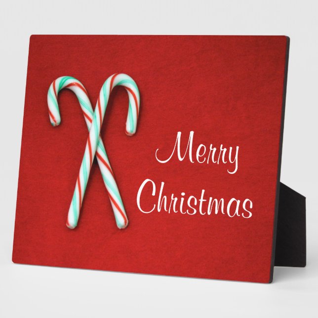 Candy Cane Christmas Plaque Fotoplatte (Seite)