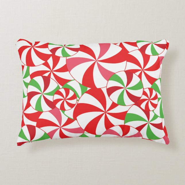 Candy Cane Christmas Print Throw Pillow Dekokissen (Vorderseite)