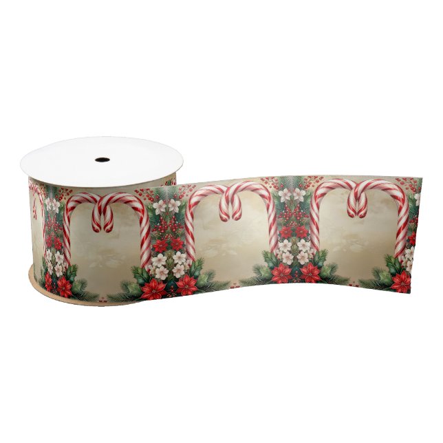 Candy Cane Christmas Satin Ribbon Satinband (Spule)