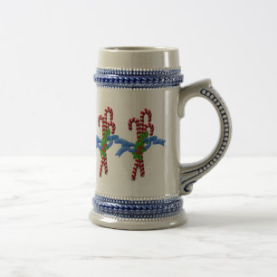 Candy Cane Christmas Stein Bierglas