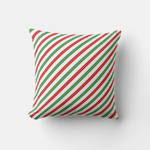 Candy Cane Christmas Stripes Red Green Kissen