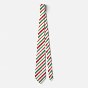 Candy Cane Christmas Stripes Red Green Krawatte