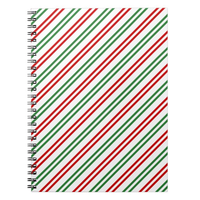 Candy Cane Christmas Stripes Red Green Notizblock (Vorderseite)