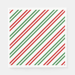 Candy Cane Christmas Stripes Red Green Serviette