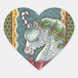 CANDY CANE CHRISTMAS UNICORN, PONY STICKERS