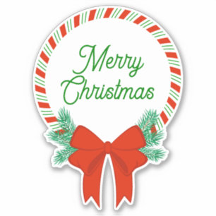 Candy Cane Christmas Wreath Personalisiert Aufkleber