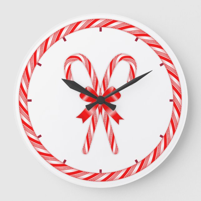 Candy Cane Clock Große Wanduhr (Vorderseite)