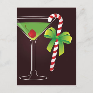 Candy Cane Cocktail Christmas Feiertagspostkarte