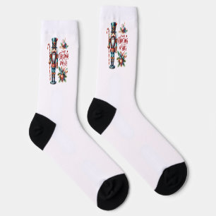 Candy Cane Colorful Christmas Nutcracker Socken
