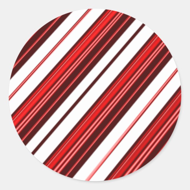 Candy Cane Colors Weihnachtskartenkleber Runder Aufkleber (Vorderseite)