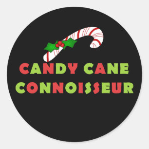 Candy Cane Connoisseur Funny Holiday Runder Aufkleber