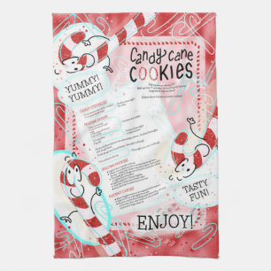 Candy Cane Cookies DIY Weihnachtsrezepte Geschirrtuch