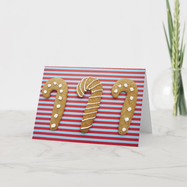 Candy Cane Cookies Feiertagskarte (Vorderseite)