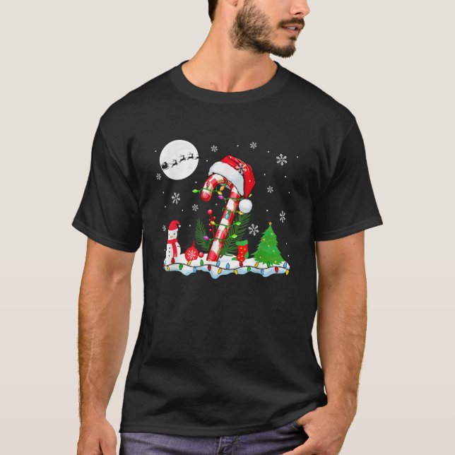 Candy Cane Cosplay Christmas Snowman Colorful Ligh T-Shirt (Vorderseite)