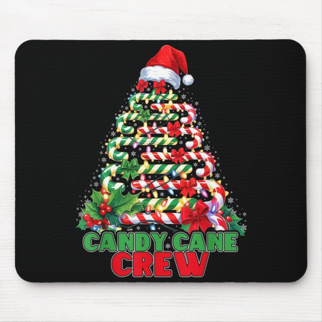 Candy Cane Crew Christmas Funny Xmas Matching Fami Mousepad (Vorne)