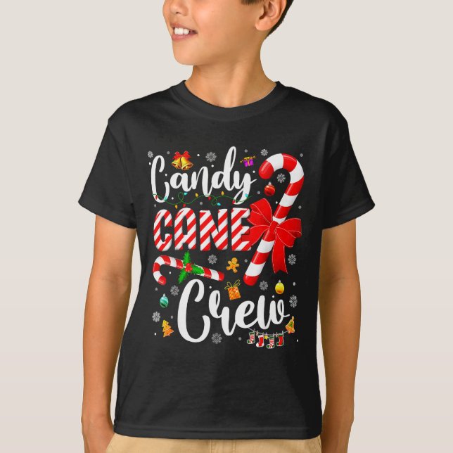 Candy Cane Crew Christmas Xmas Love Candy Boys Gir T-Shirt (Vorderseite)