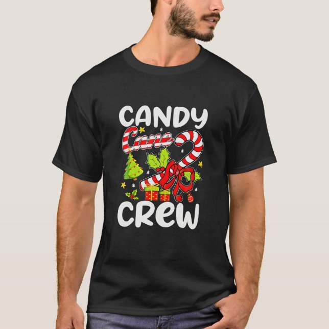 Candy Cane Crew Funny Christmas Candy Lover Kinder T-Shirt (Vorderseite)