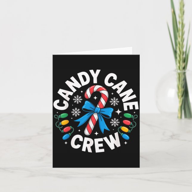 Candy Cane Crew Funny Christmas Candy Lover X-mas  Karte (Vorderseite)