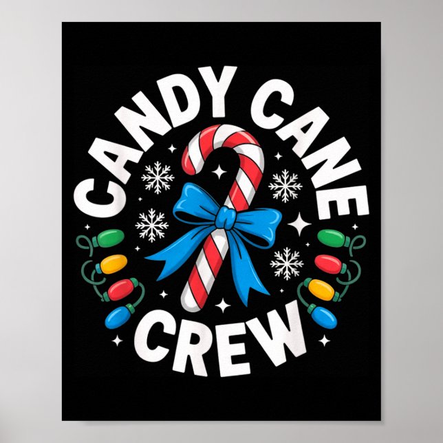 Candy Cane Crew Funny Christmas Candy Lover X-mas  Poster (Vorne)