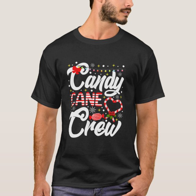Candy Cane Crew Funny Christmas Candy Lover X Mas T-Shirt (Vorderseite)