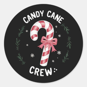 Candy Cane Crew Funny Christmas Candy Lover Xmas Runder Aufkleber