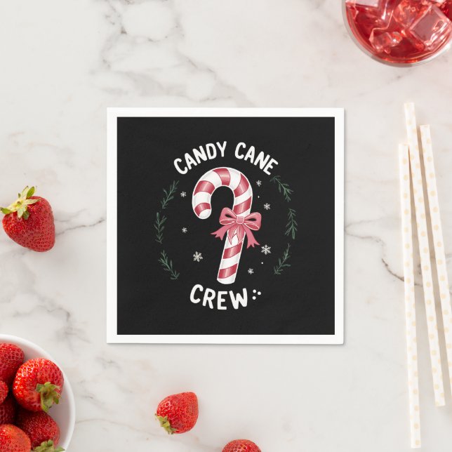 Candy Cane Crew Funny Christmas Candy Lover Xmas Serviette (Beispiel)