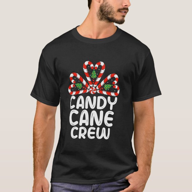 Candy Cane Crew Funny Matching Christmas Candy Lov T-Shirt (Vorderseite)