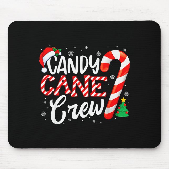 Candy Cane Crew Funny Xmas Christmas Pajamas Men W Mousepad (Vorne)