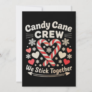 Candy Cane Crew Herz Feiertags passende Familie We Feiertagskarte