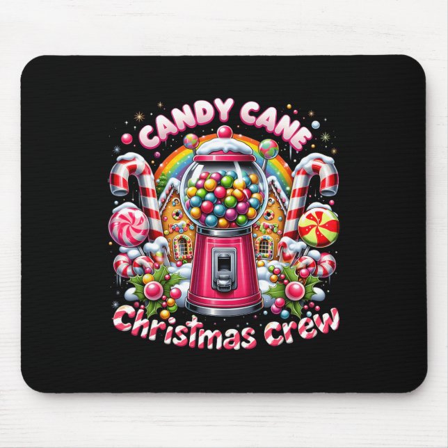 Candy Cane Crew House Candy Sicherheit kann Mousepad (Vorne)