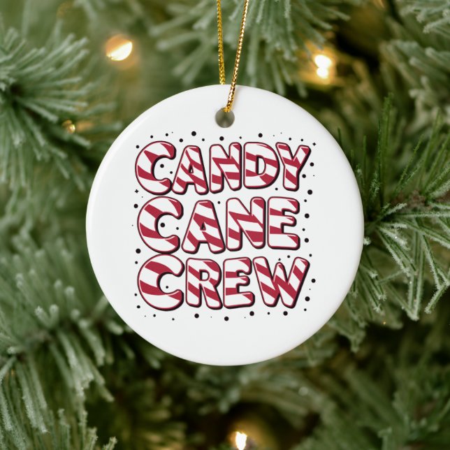 Candy Cane Crew Lover Christmas Weihnachten Weihna Keramik Ornament (Baum)