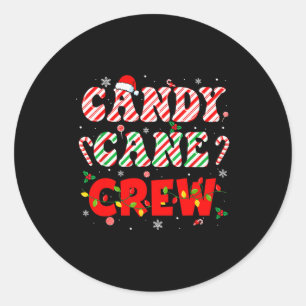 Candy Cane Crew Lustige Weihnachten Feiertag Famil Runder Aufkleber