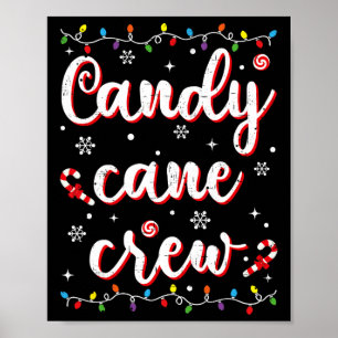 Candy Cane Crew Lustiger Weihnachten Süßigkeitenli Poster