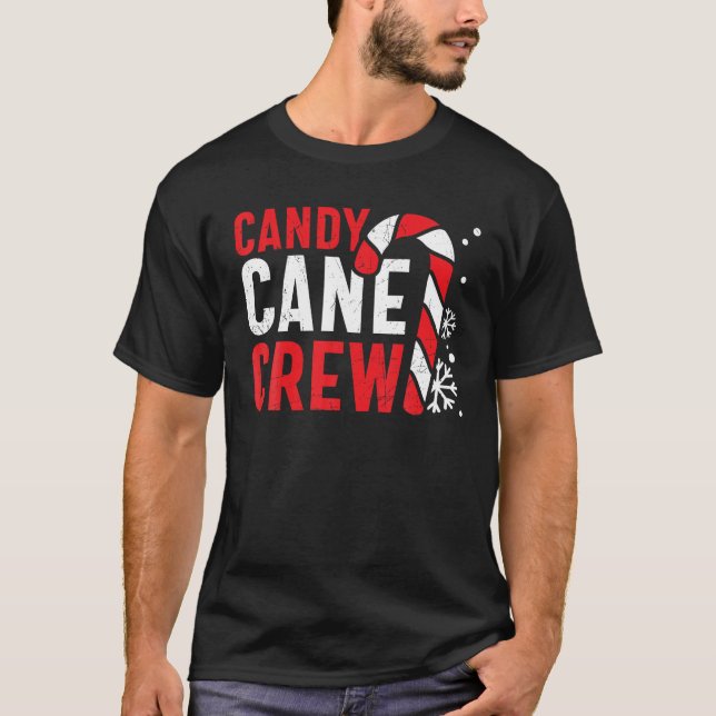 Candy Cane Crew Niedliche Weihnachtsliegefamilie T-Shirt (Vorderseite)