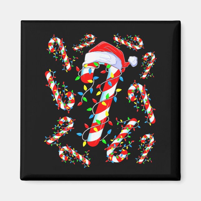Candy Cane Crew Red And White Santa Funny Christma Magnet (Vorne)