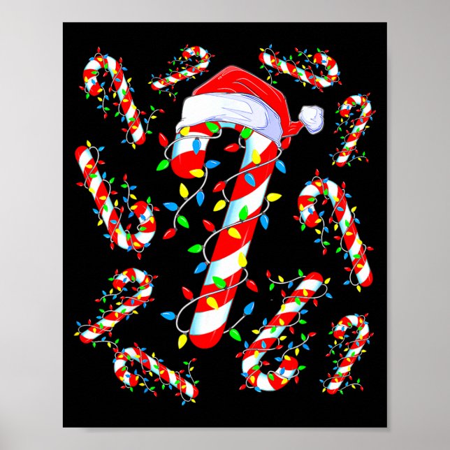 Candy Cane Crew Red And White Santa Funny Christma Poster (Vorne)