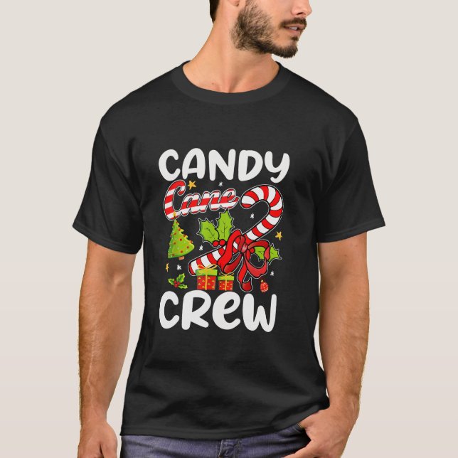 Candy Cane Crew Santa Christmas Candy Lover Xmas B T-Shirt (Vorderseite)