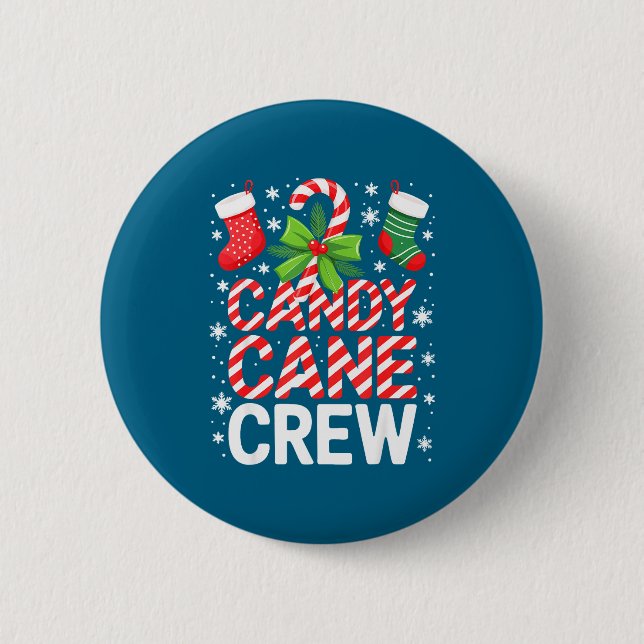 Candy Cane Crew Shirt Adult Men Women Kids Christm Button (Vorderseite)