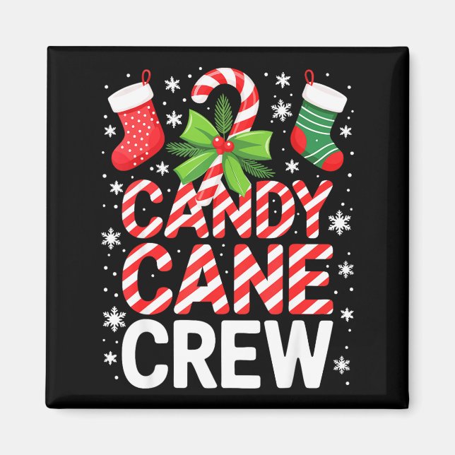 Candy Cane Crew Shirt Adult Men Women Kids Christm Magnet (Vorne)