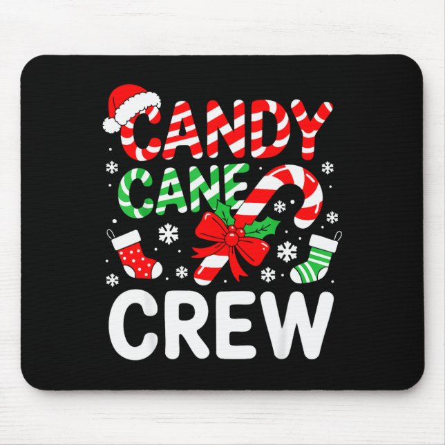 Candy Cane Crew Shirt Adult Men Women Kids Christm Mousepad (Vorne)
