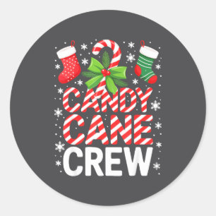 Candy Cane Crew-Shirt Erwachsene Männer Frauen Kin Runder Aufkleber