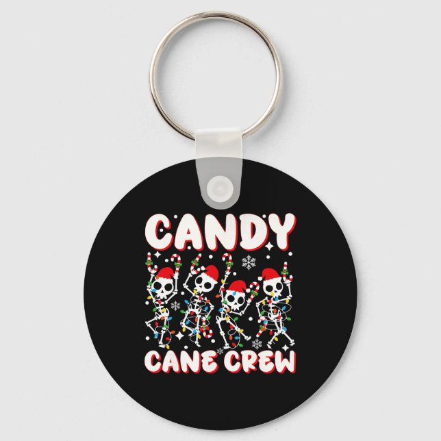 Candy Cane Crew Skeleton Christmas Candy Lover Xma Schlüsselanhänger (Vorderseite)