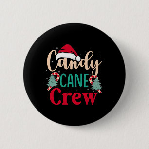 Candy Cane Crew Spaß Weihnachten Candy Lover Xmas Button