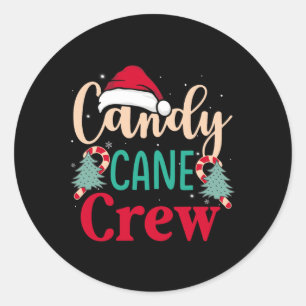 Candy Cane Crew Spaß Weihnachten Candy Lover Xmas Runder Aufkleber