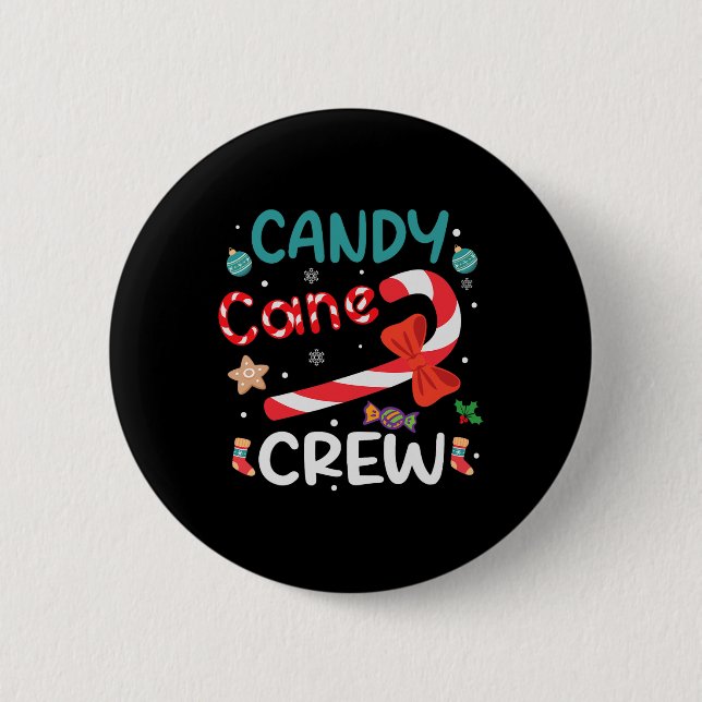 Candy Cane Crew Weihnachten Candy Cane Liebhaber X Button (Vorderseite)