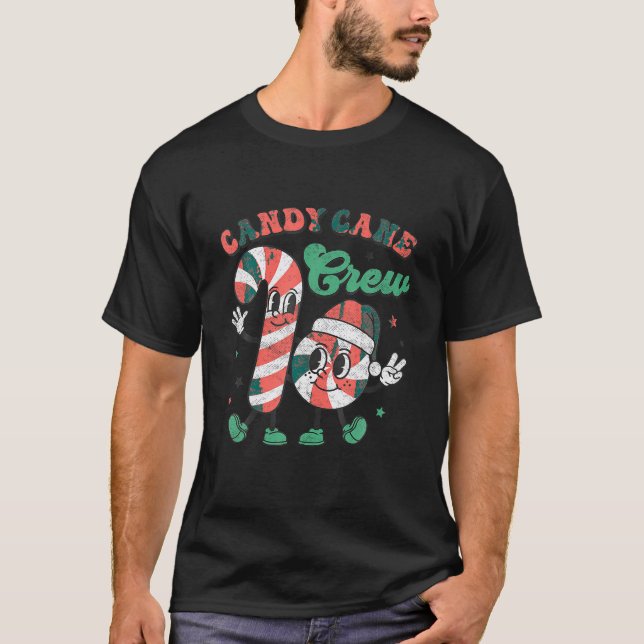 Candy Cane Crew Weihnachten Weihnachten Weihnachte T-Shirt (Vorderseite)