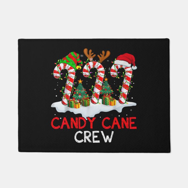 Candy Cane Crew Weihnachten Weihnachten Weihnachts Fußmatte (Vorderseite)